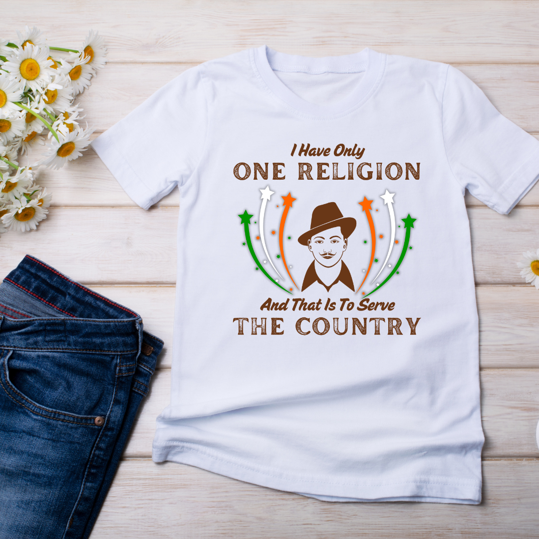 Bhagat Singh White Unisex T-Shirt